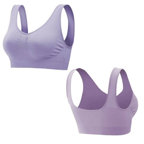 Yoga 3Pack Sport Bras Seamless Wire Free Weight Support Tank - Picture 14 of 16